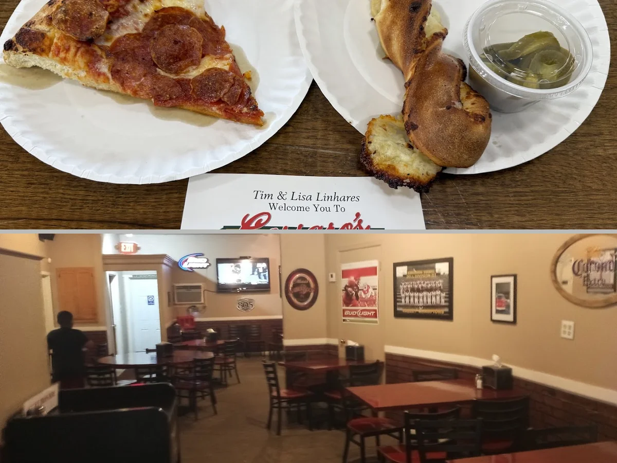 Family pizza restaurant dining area.